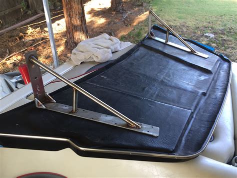 metal brackets on back of moomba|Custom swim platform brackets / Surf Gate platform swap.